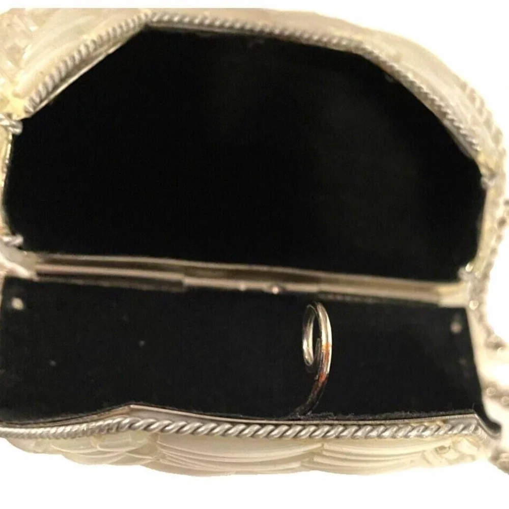 Vintage Glass Mosaic Evening Bag Small Crossbody Purse Flap Latch Chain‎ Strap